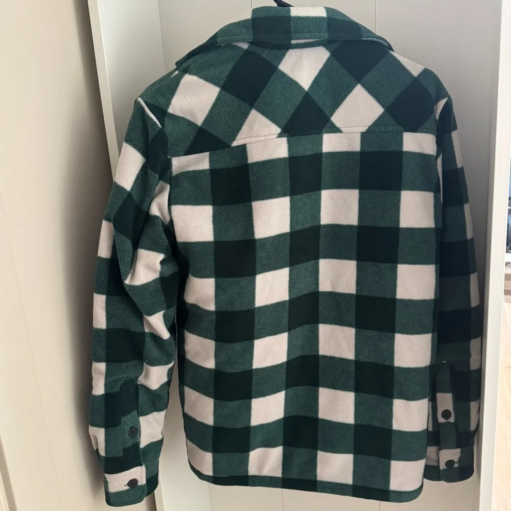 TNA Oversized Green & White Check Fleece Jacket